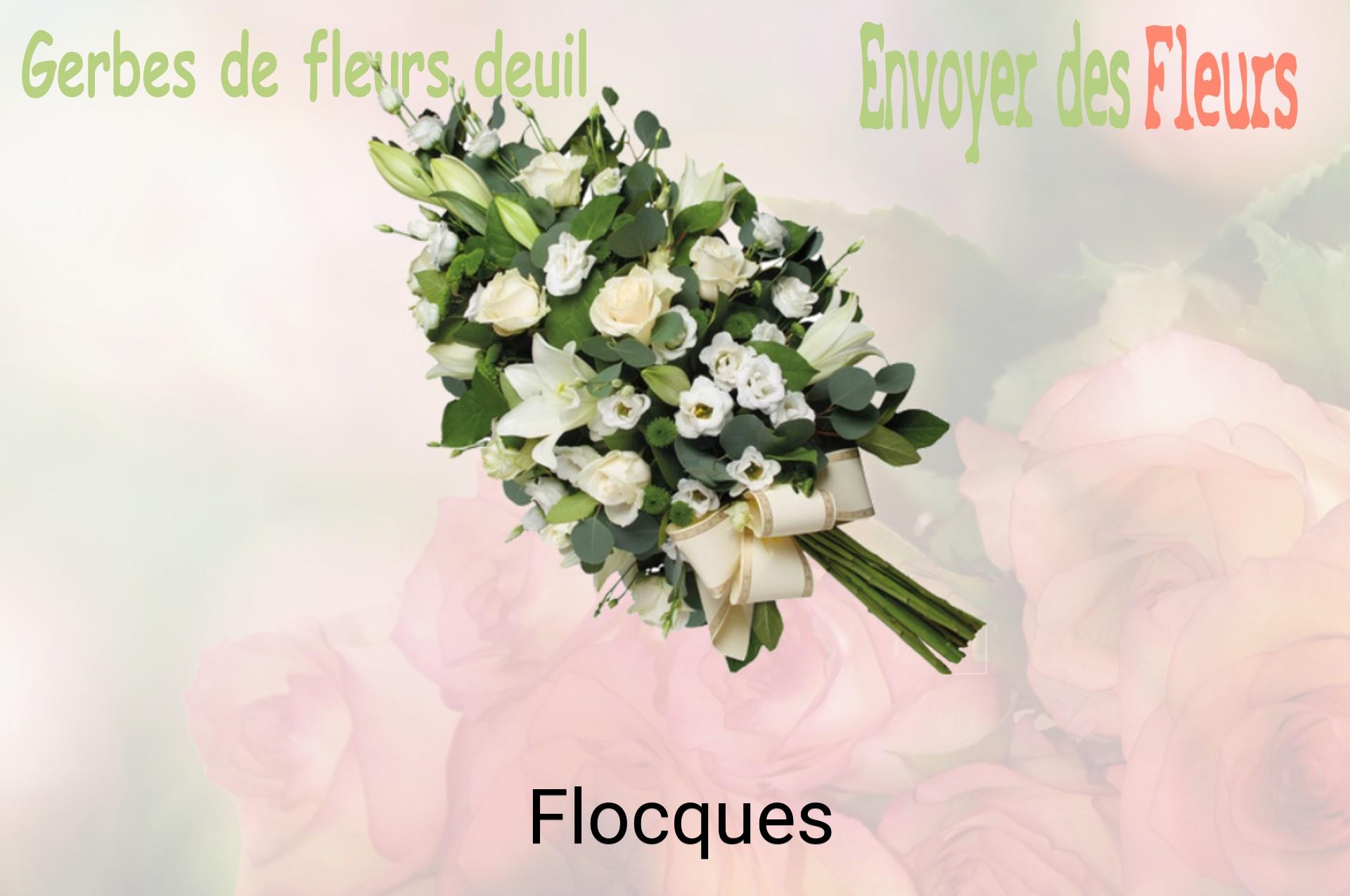 Gerbe de fleurs de deuil livrée à Flocques